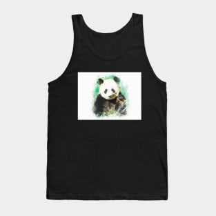 Panda Bear Animal Forest Wildlife China Bamboo Nature Asia Digital Painting Tank Top